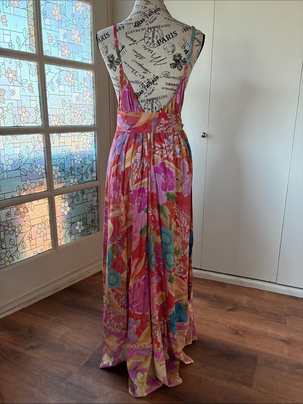 NWT Spell Painters Garden Strappy Maxi Dress in Crimson size Large - Picture 11 of 16